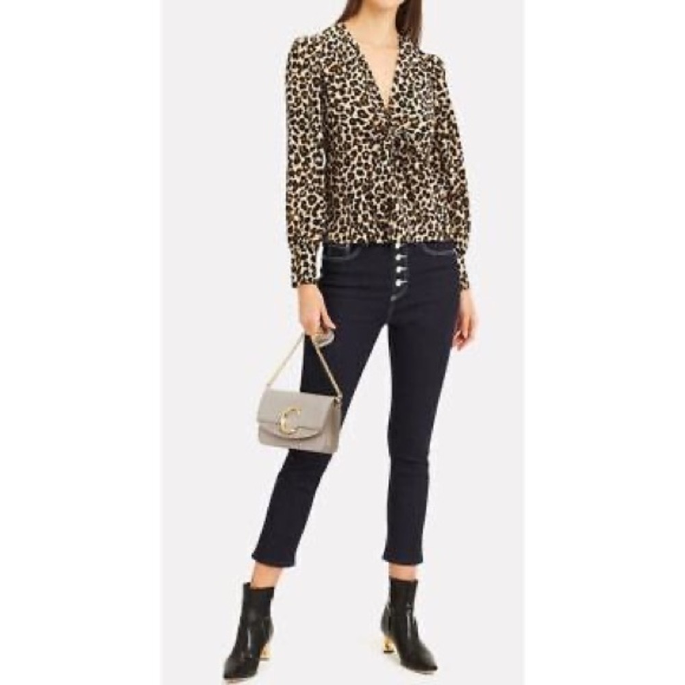 VERONICA BEARD Debbie 10”Skinny Contrast Stitch Dark Denim Jeans, SZ 30